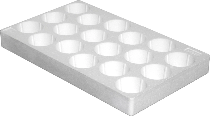 Blomsterbrett, runde hull, 18 hull / 9 cm, med bunn