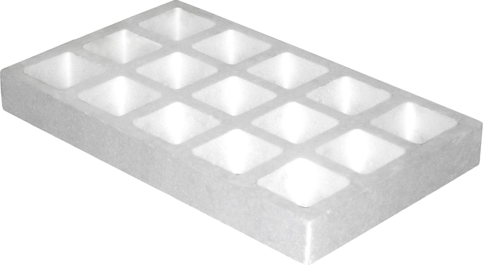 Blomsterbrett, firkant hull, 15 hull / 9-10 cm, 4-kant